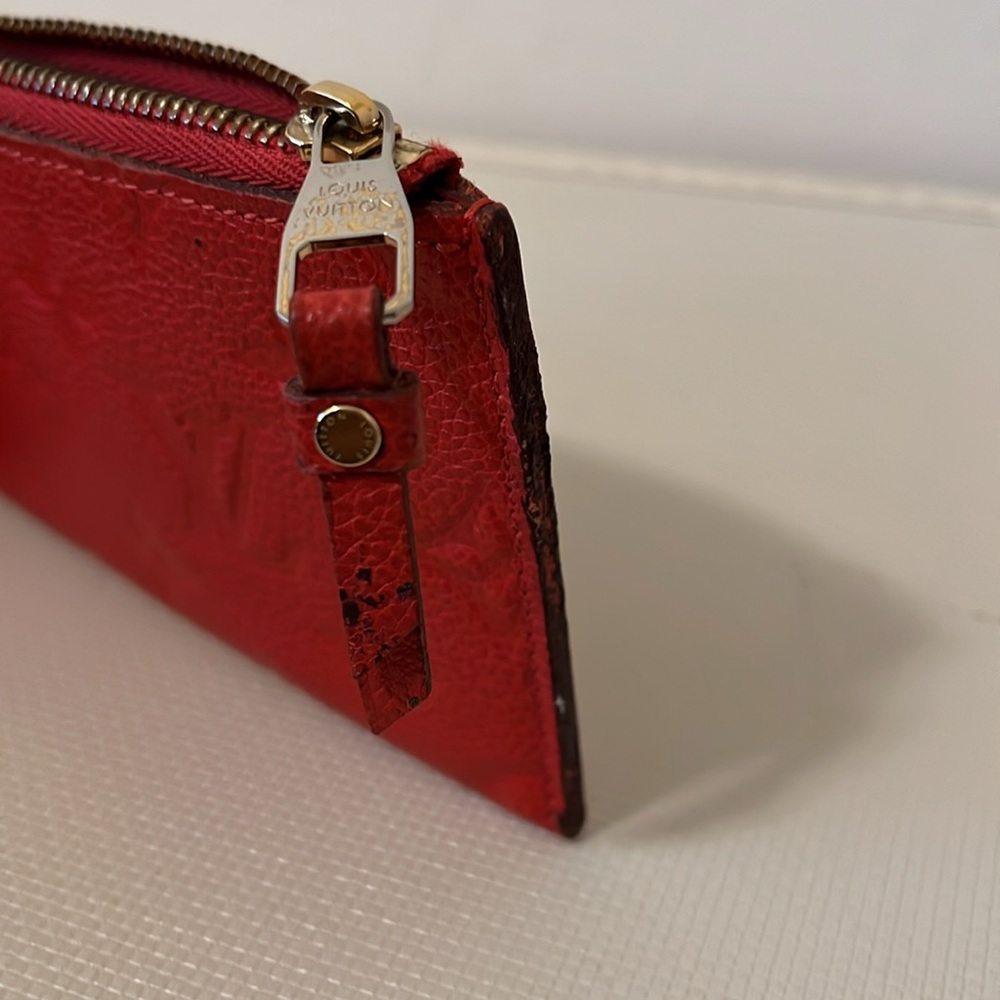 Louis Vuitton Red Monogram Zip Pouch - Picture 6 of 9